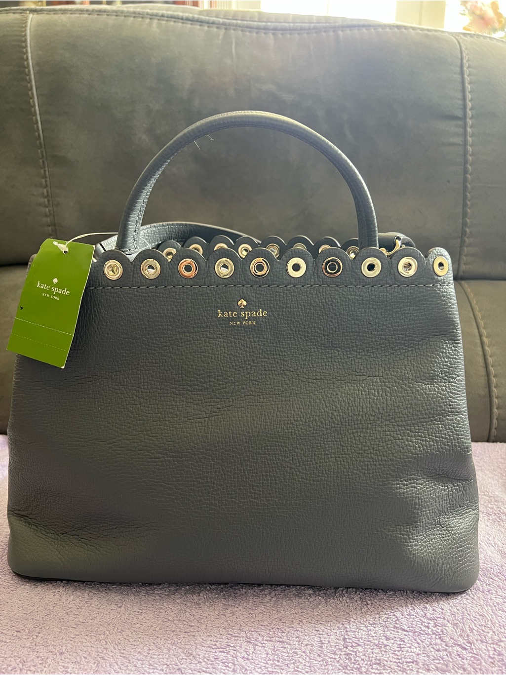 Kate Spade | Janell | Scalloped Eyelet Top-Handle Satchel In Cool Grey